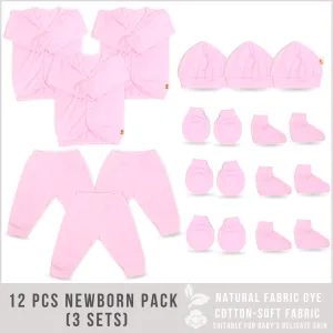 12 Pieces Newborn Clothes (3 Sets PINK Color)