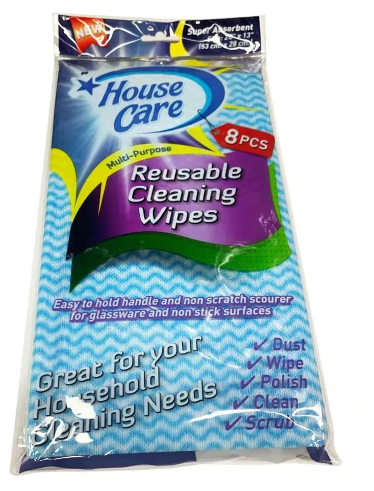 24 Pcs House Care Handy Wipes Multi Purpose Reusable Cleaning Cloth (3 Pack)