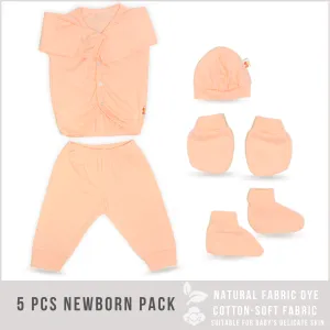 5 Pieces Newborn Clothes (1 Set PEACH Color)