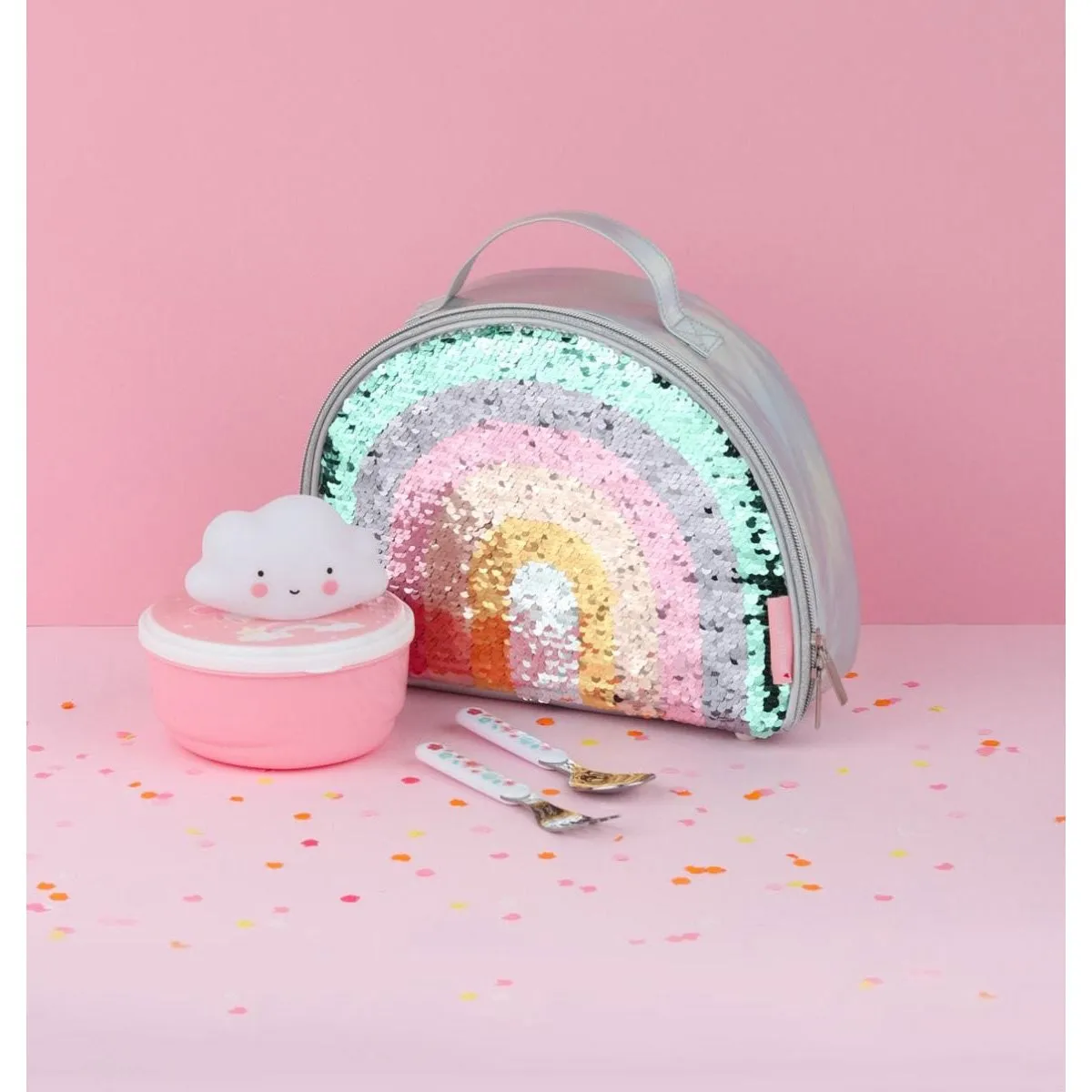 A Little Lovely Company Cool Bag Rainbow Sequin