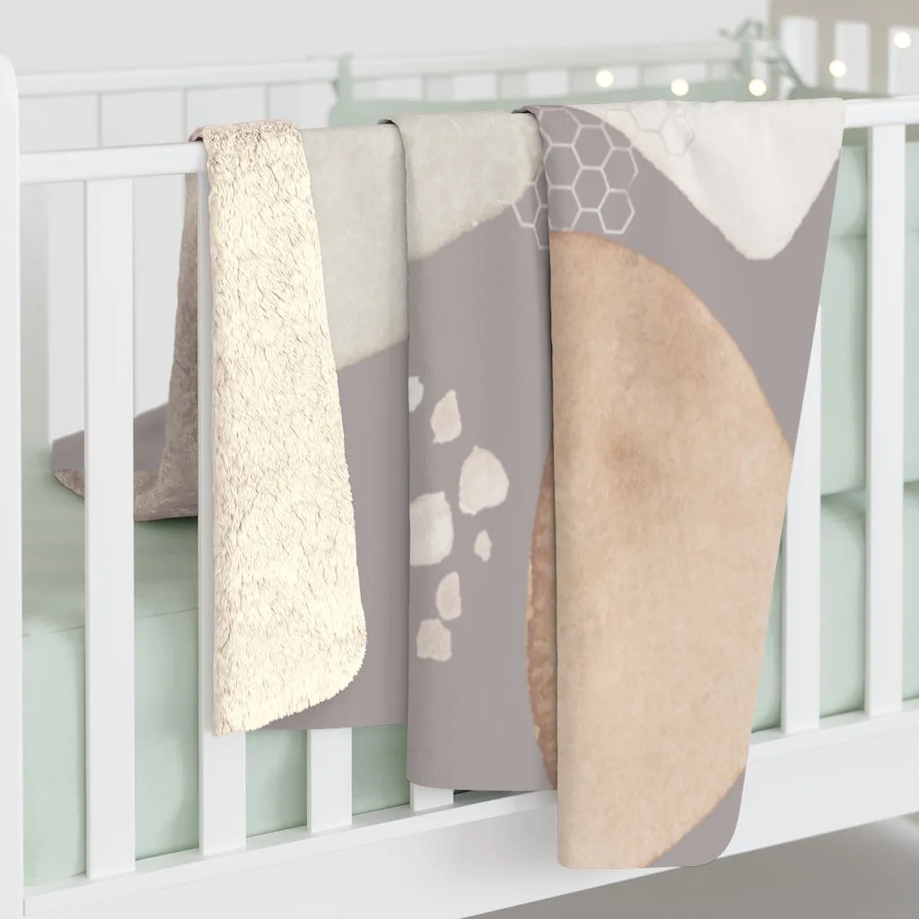 Abstract Blanket, Pastel Ivory Beige