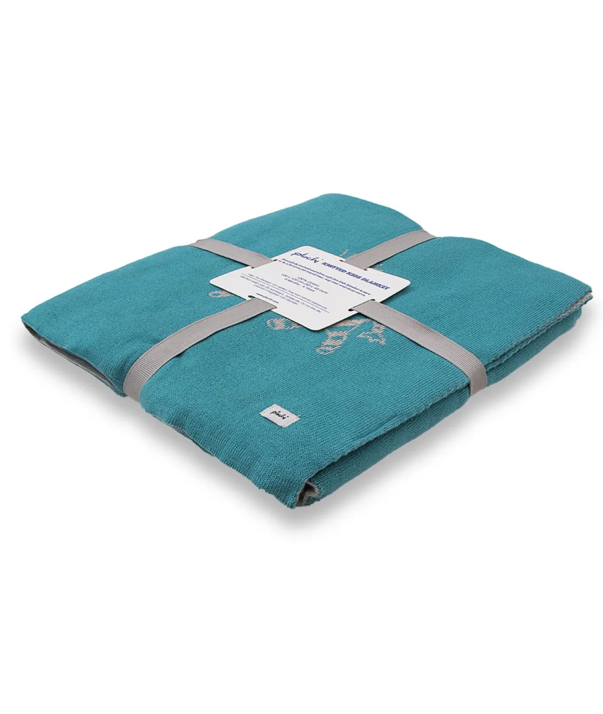 Alphabets Tiffany Blue Color Cotton Knitted Throw / Ac Blanket For Kids For Use In All Seasons