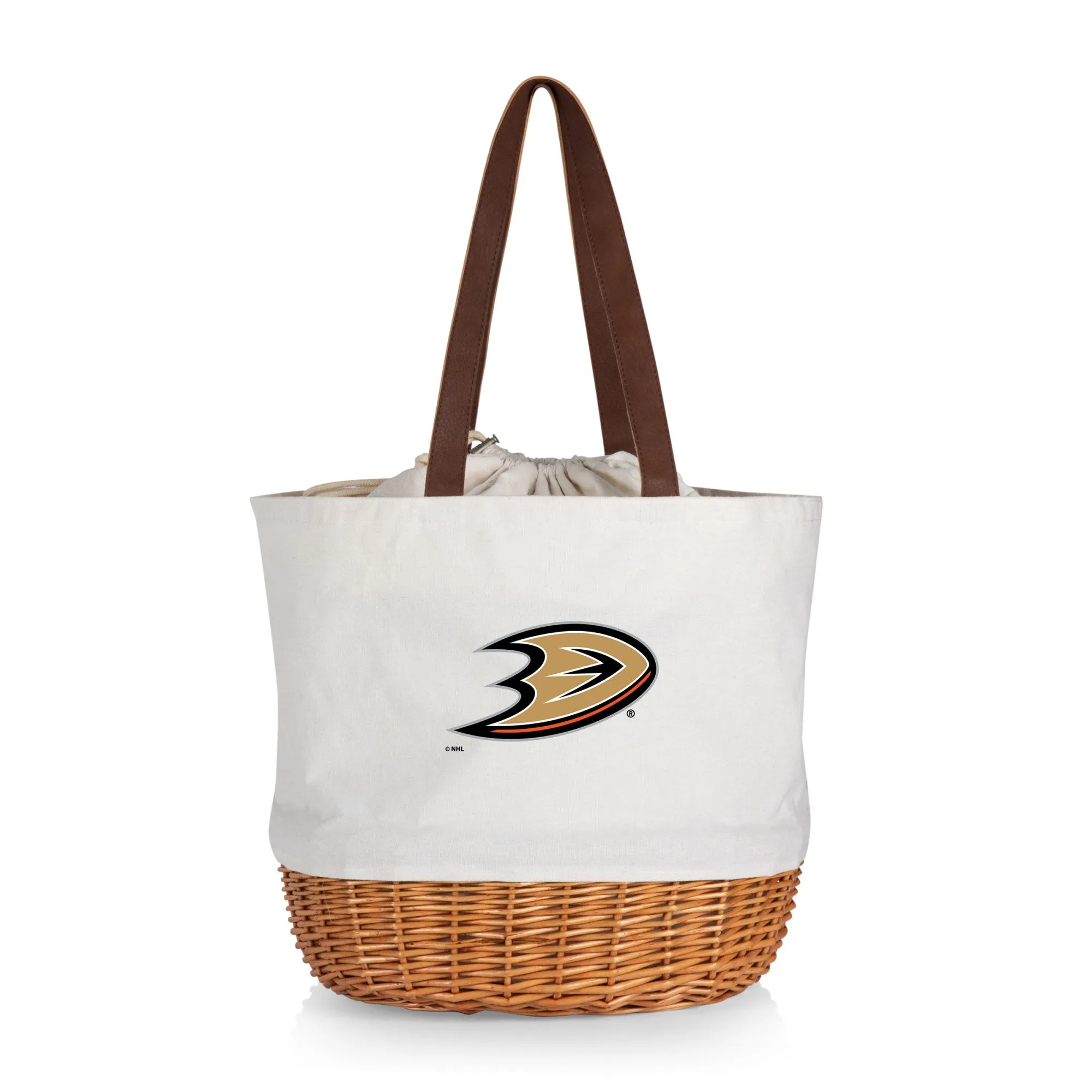 Anaheim Ducks - Coronado Canvas and Willow Basket Tote