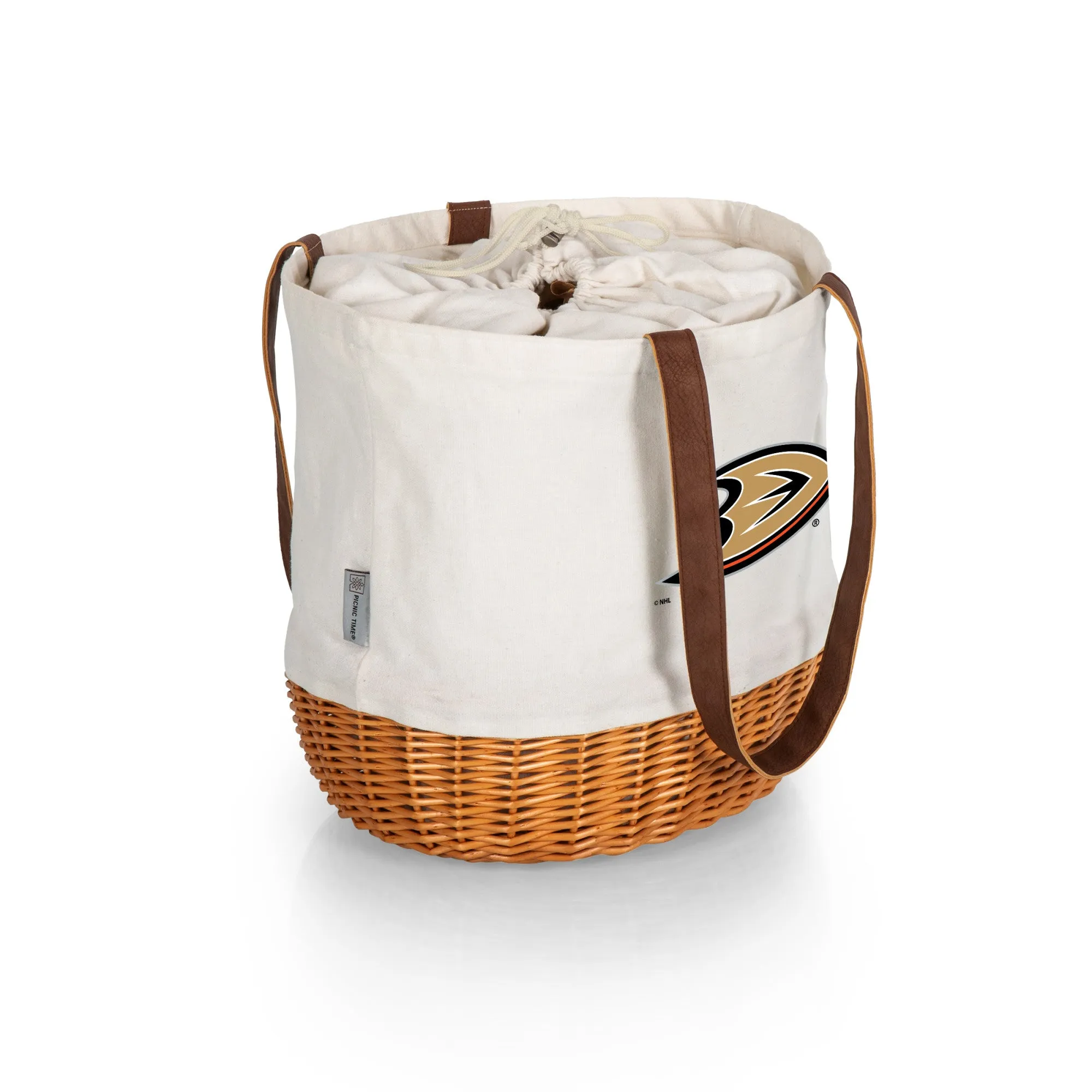 Anaheim Ducks - Coronado Canvas and Willow Basket Tote