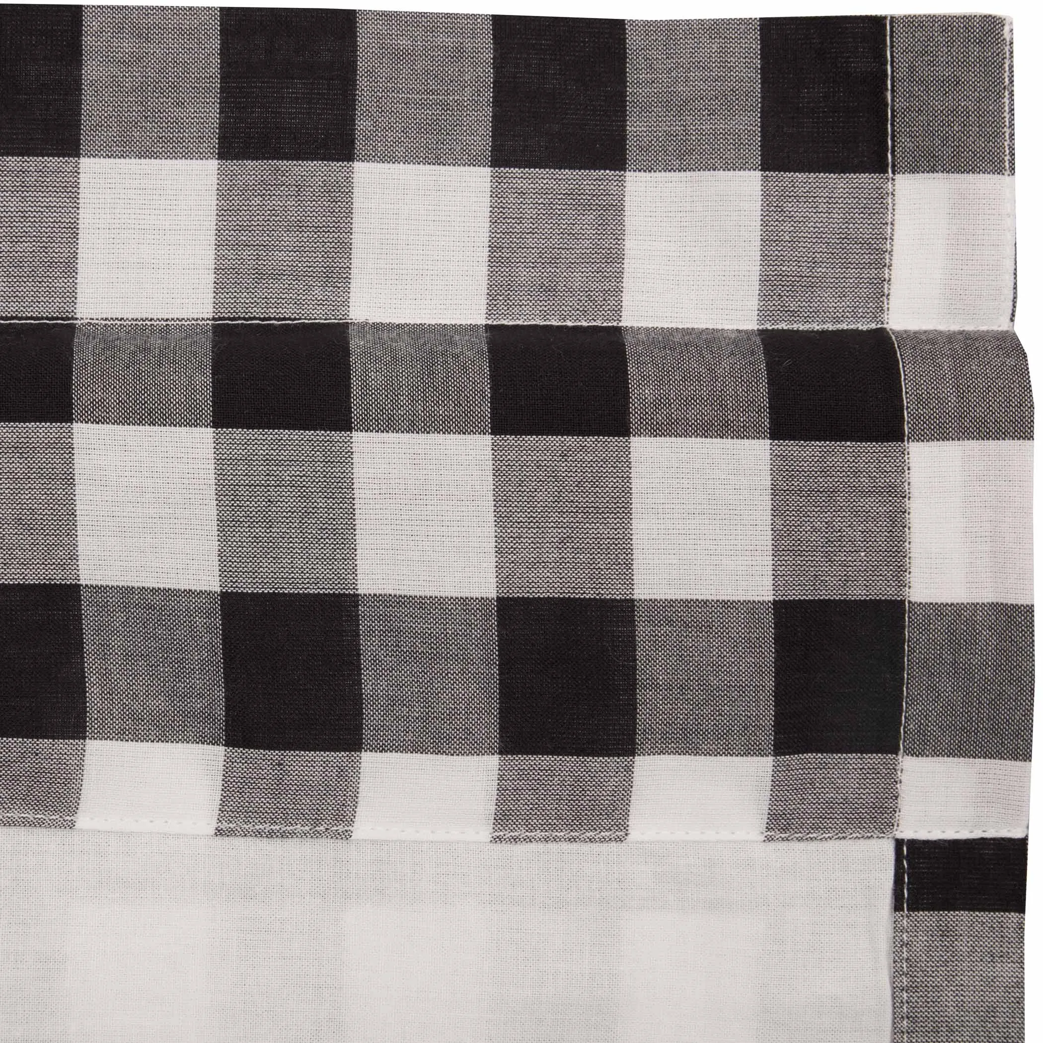 Annie Buffalo Black Check Ruffled Prairie Swag Set of 2 36x36x18