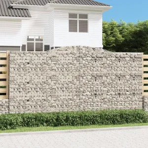 Arched Gabion Baskets 15 pcs 400x50x200/220 cm Galvanised Iron