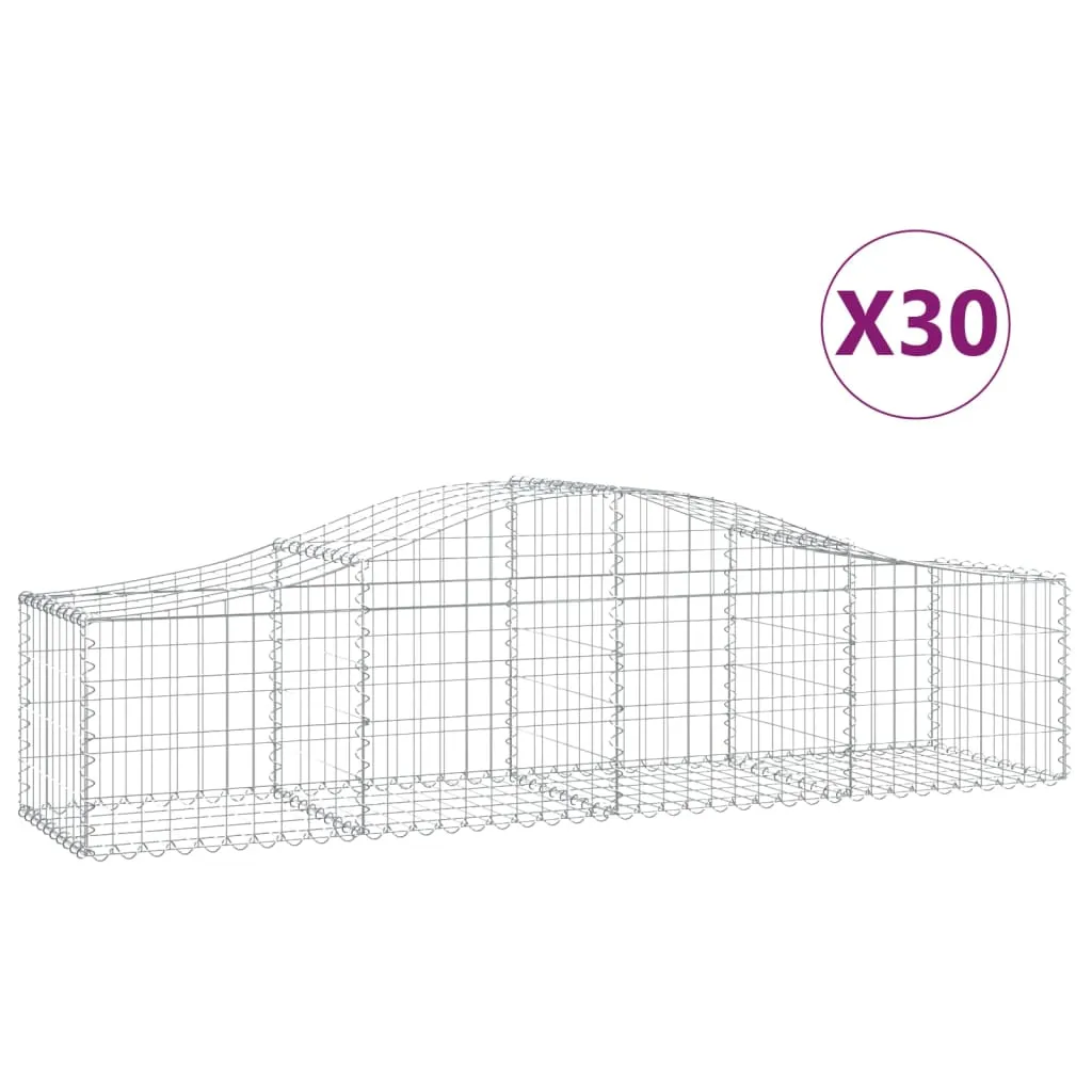 Arched Gabion Baskets 30 pcs 200x50x40/60 cm Galvanised Iron