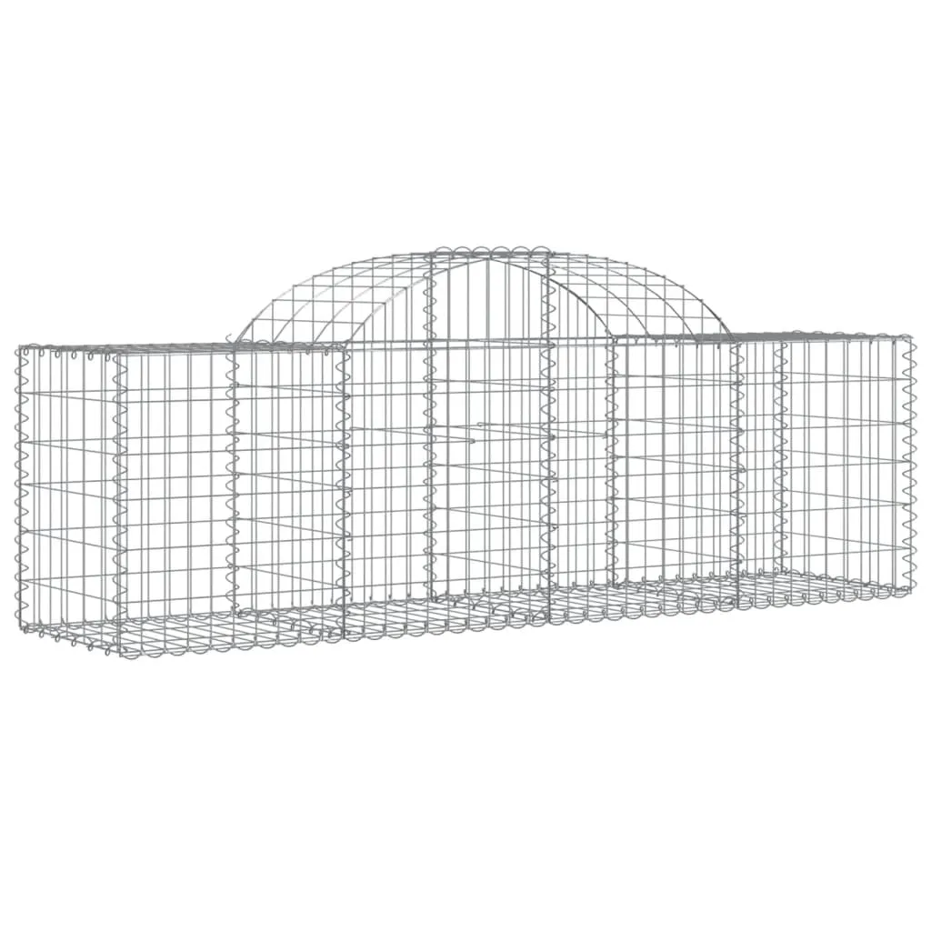 Arched Gabion Baskets 4 pcs 200x50x60/80 cm Galvanised Iron