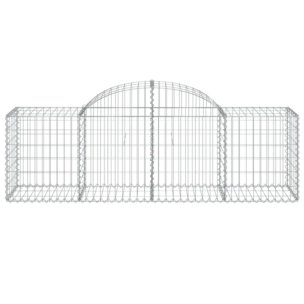 Arched Gabion Baskets 4 pcs 200x50x60/80 cm Galvanised Iron