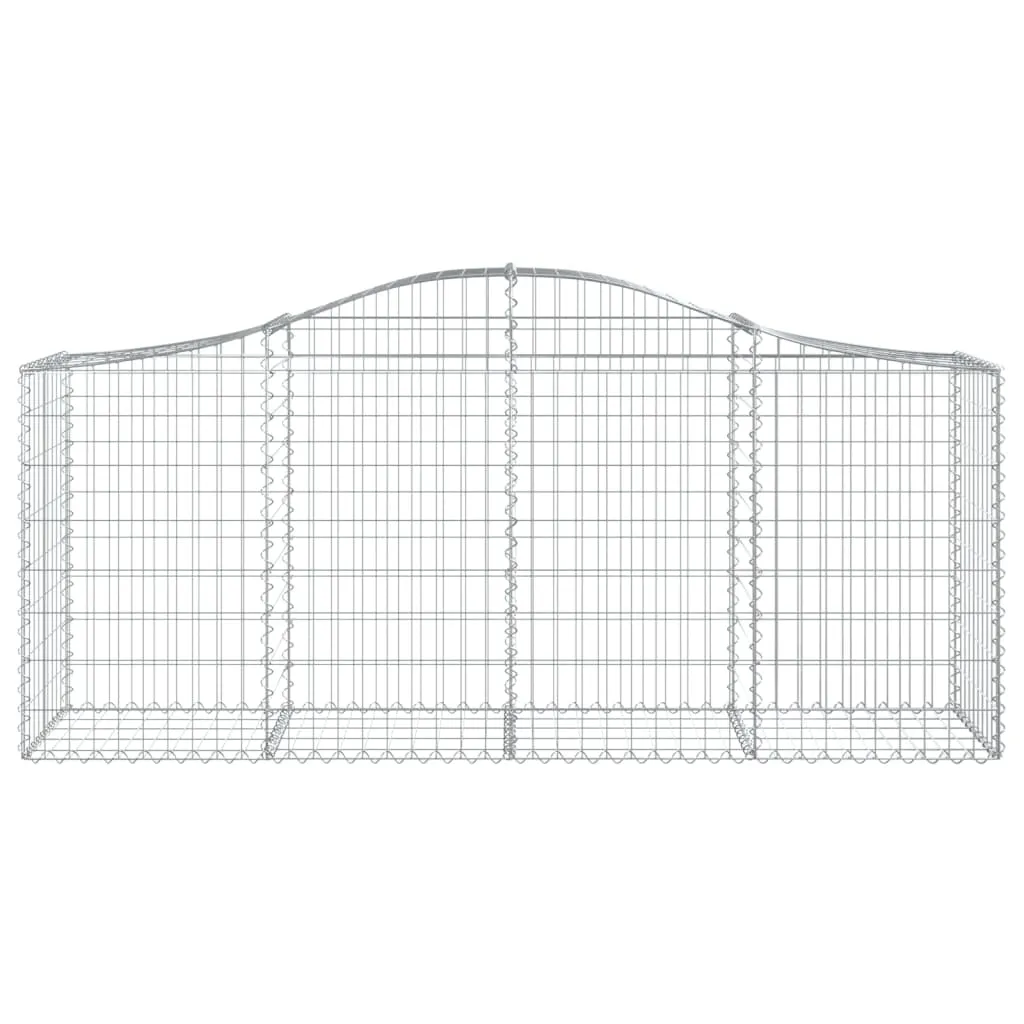 Arched Gabion Baskets 4 pcs 200x50x80/100 cm Galvanised Iron