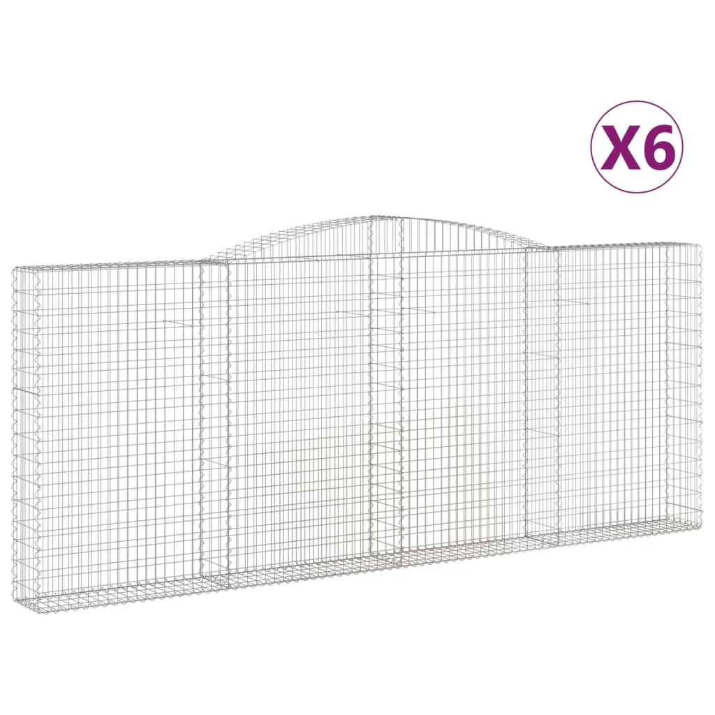 Arched Gabion Baskets 6 pcs 400x30x160/180 cm Galvanised Iron