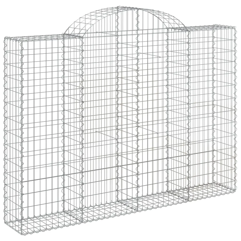 Arched Gabion Baskets 9 pcs 200x30x140/160 cm Galvanised Iron