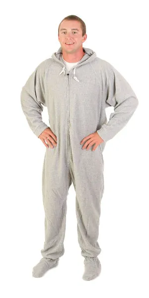 Asleep on the Job Gray Onesie - Detachable Feet