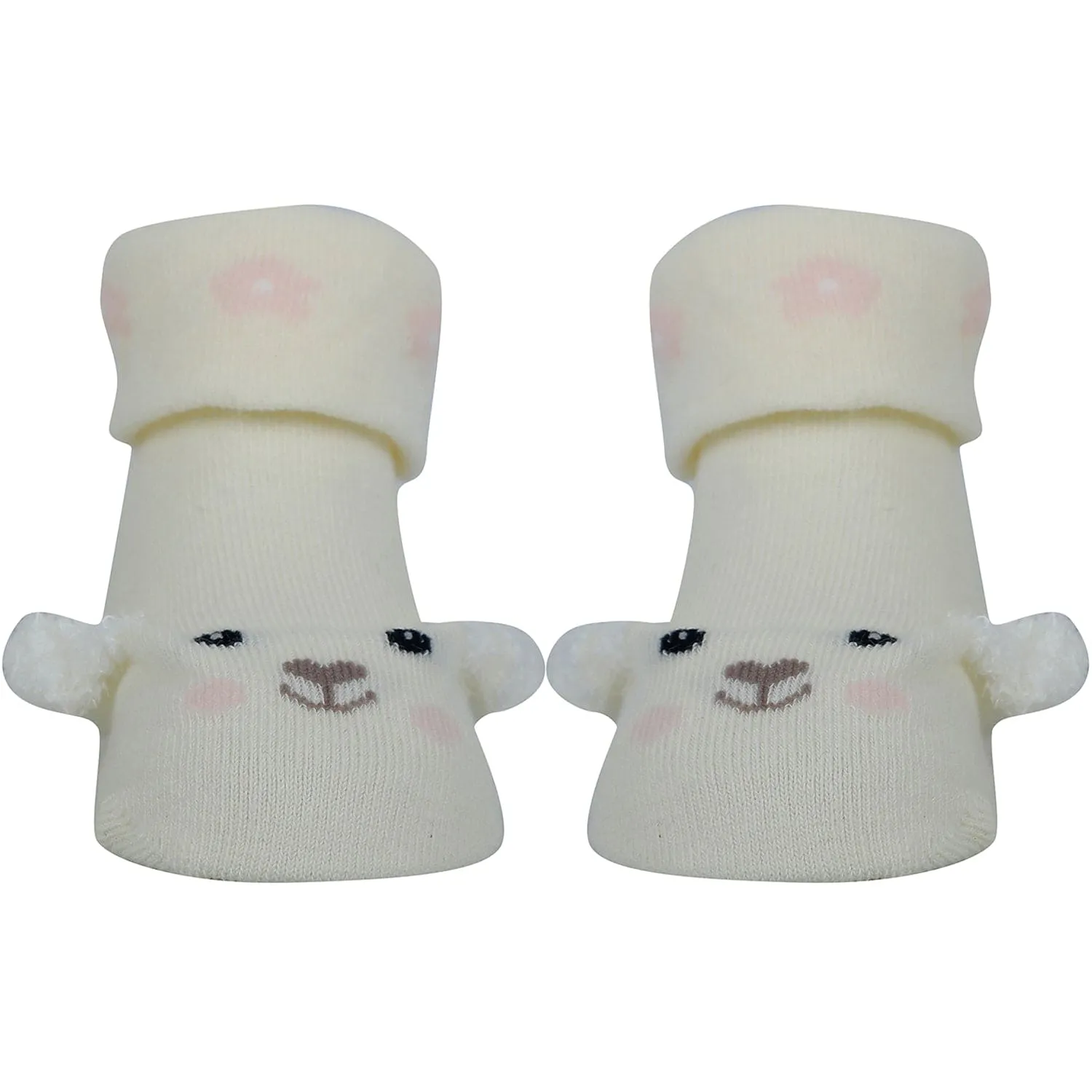 Baby Moo Puppy 3D Anti-Skid Socks Booties Pack of 3 - Pink