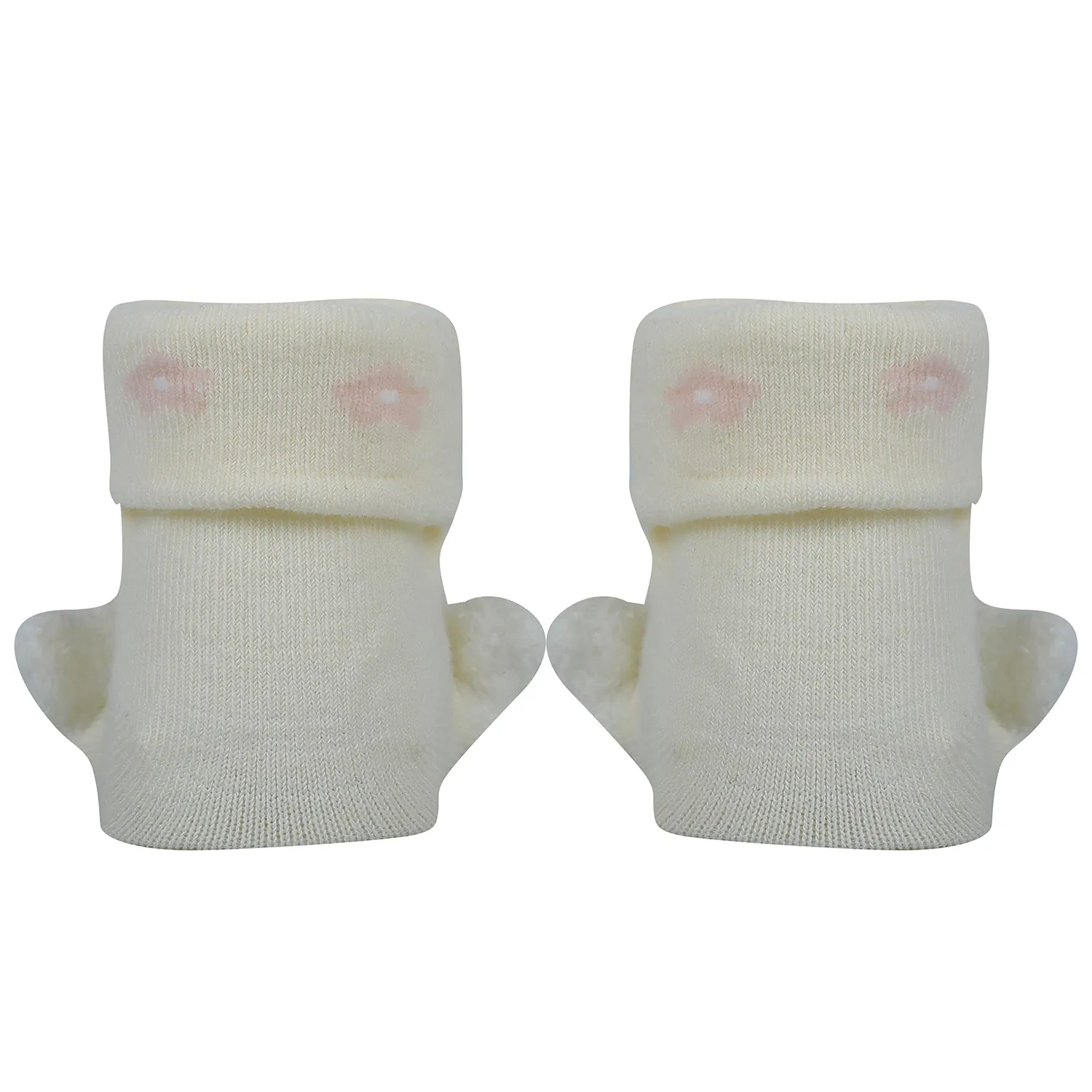 Baby Moo Puppy 3D Anti-Skid Socks Booties Pack of 3 - Pink