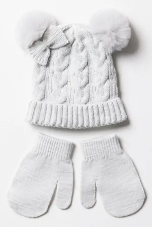 Beanie & Mittens Set Grey