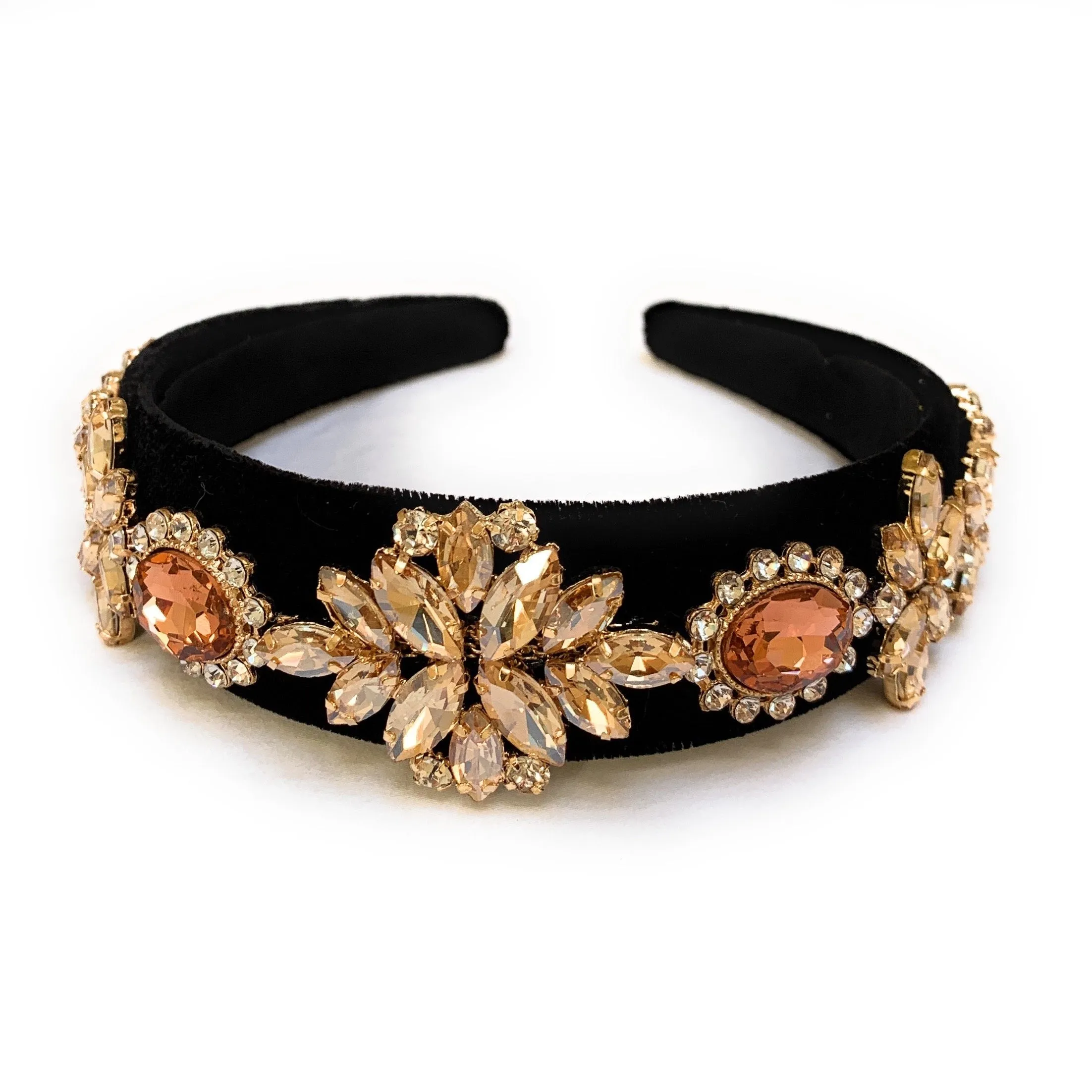 Bella Jeweled Headband (Beige)