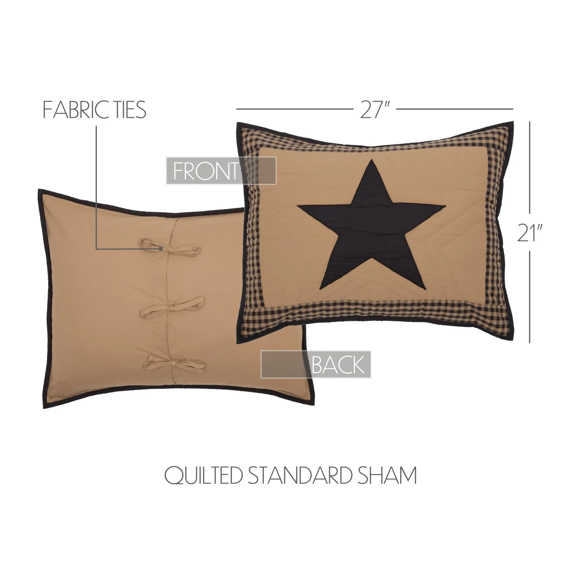 Black Check Star Sham