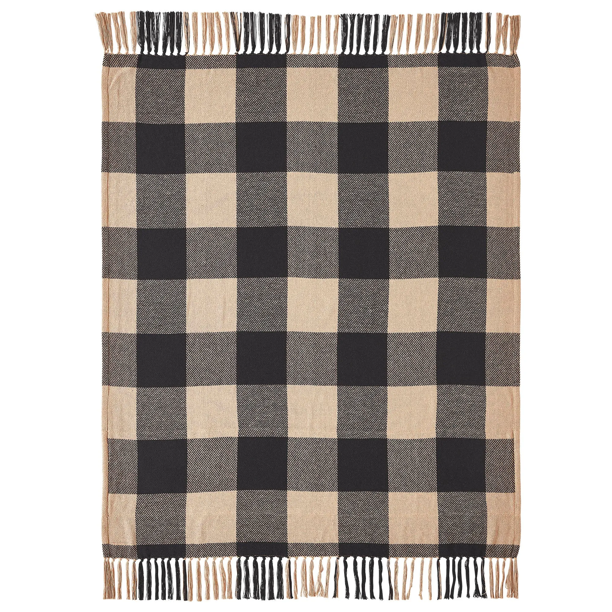 Black Check Star Woven Throw 50x60