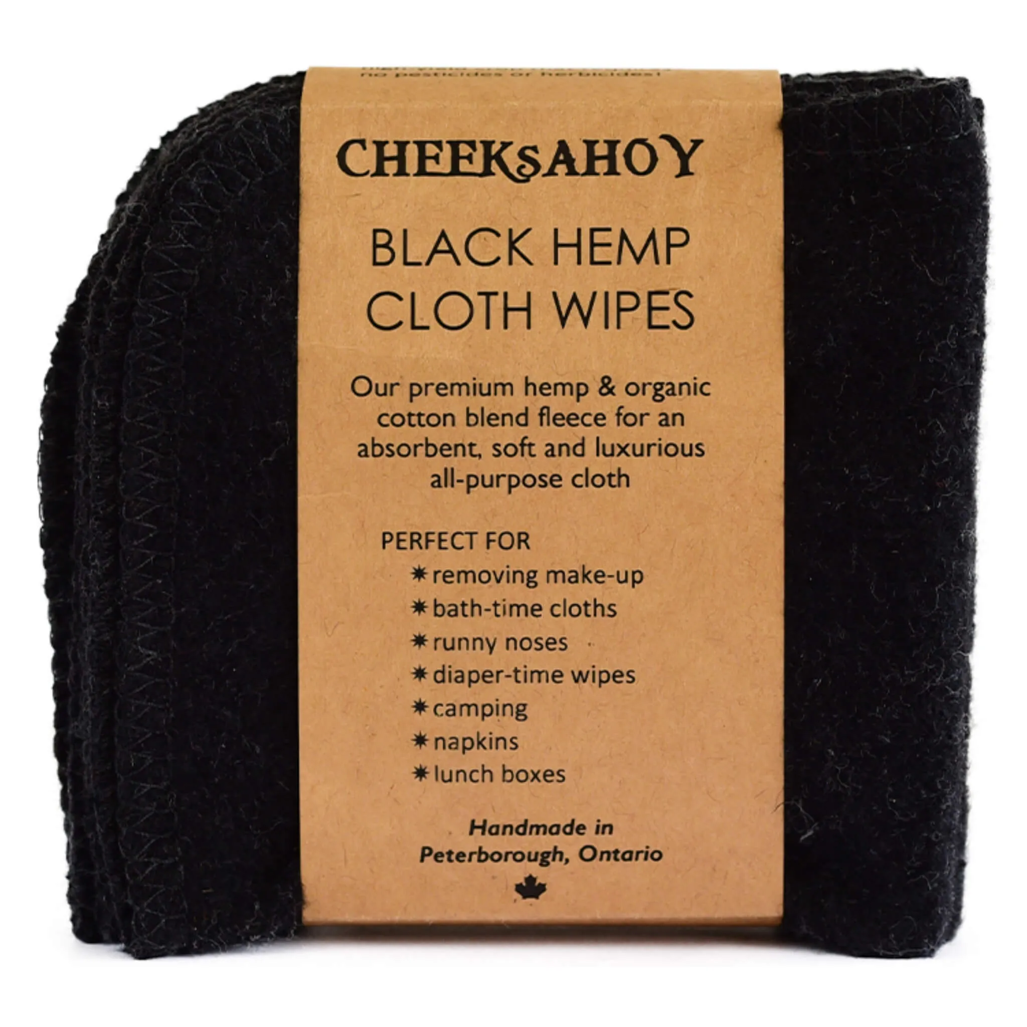 Black Hemp Cloth Wipes