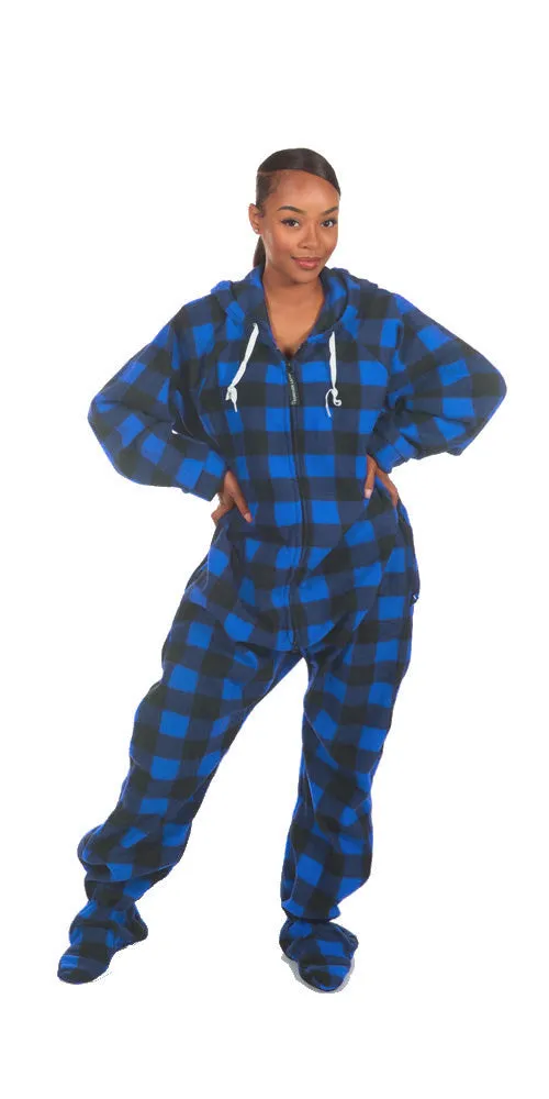 Blue Couch Plaid-tato Onesie - Detachable Feet