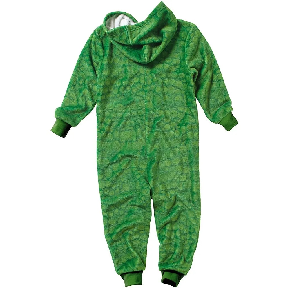 Boys Green Digital Print Dinosaur Onesie