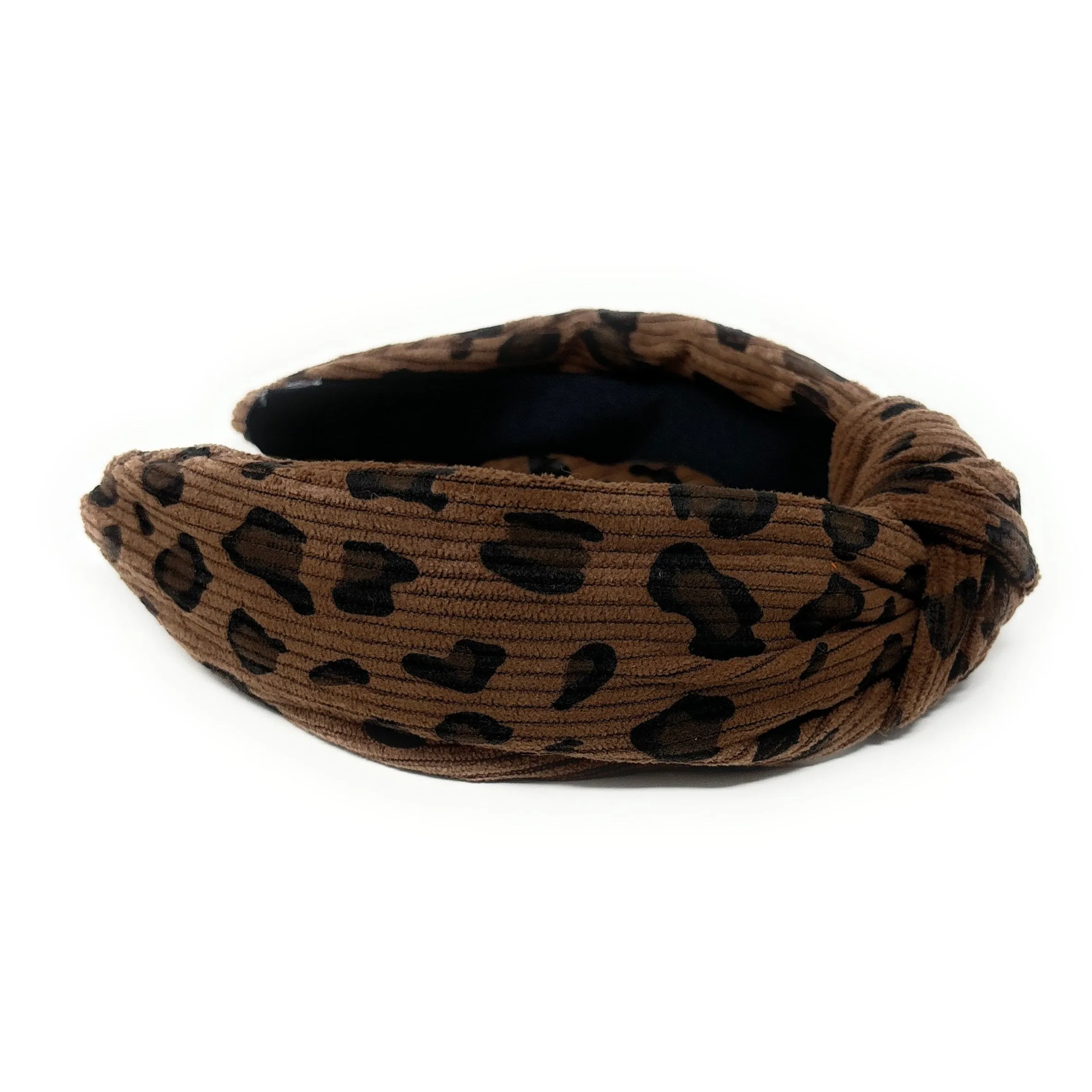 Brown Leopard Print Knot Headband