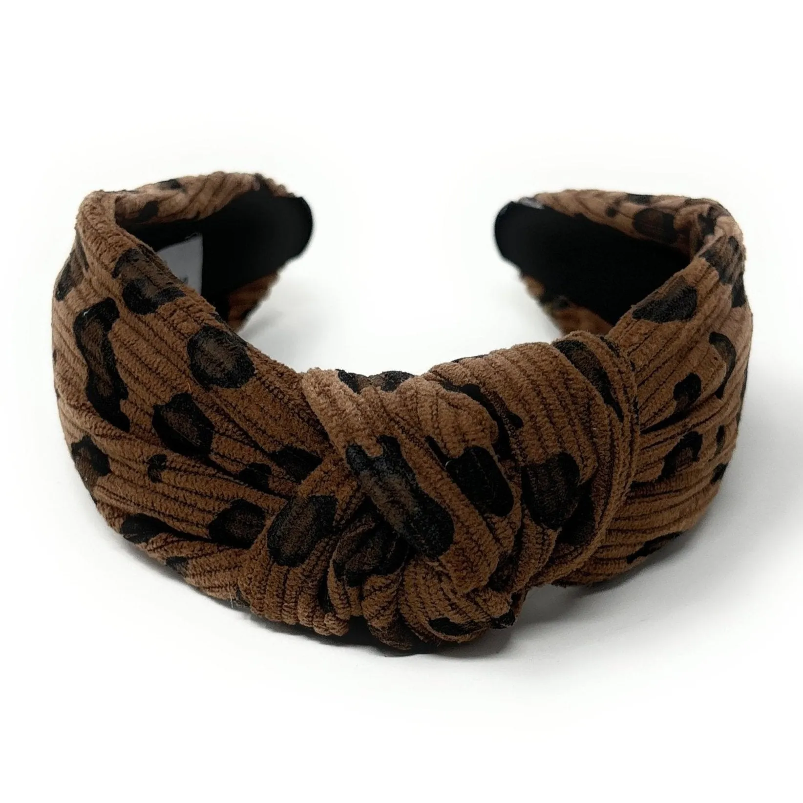 Brown Leopard Print Knot Headband