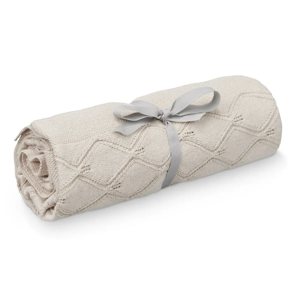 Cam Cam Copenhagen Leaf Knit Blanket- GOTS Sand