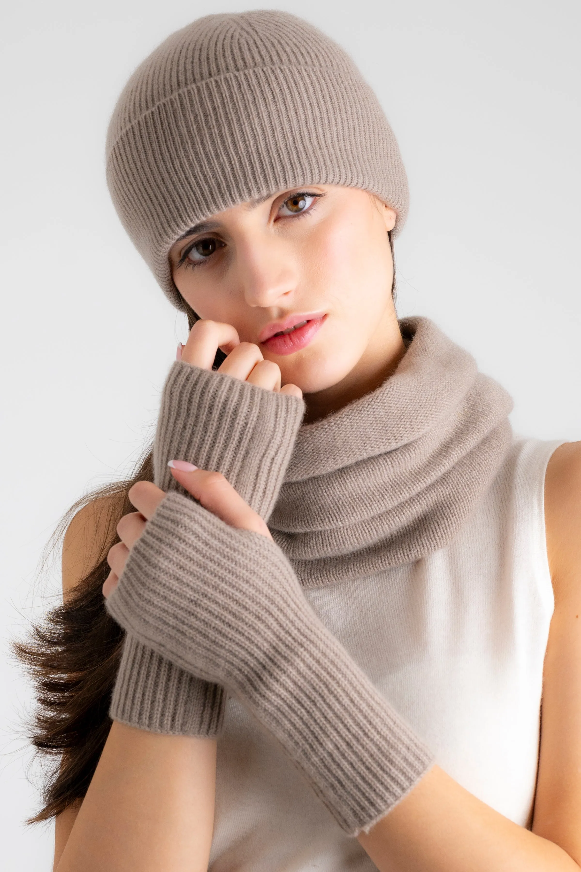 Cashmere Rib Mittens