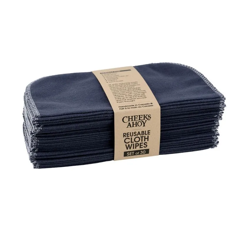 Cheeks Ahoy Reusable Cloth Wipes - Charcoal