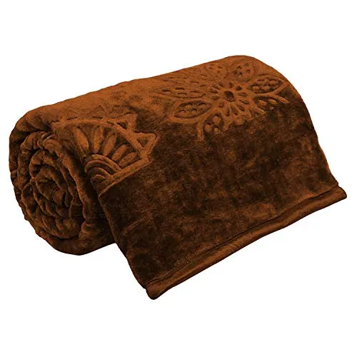 Cloth Fusion Celerrio Mink Double Bed Blanket for Winter-Chocolate Brown