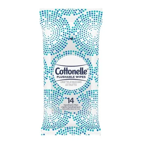 COTTONELLE FLUSHABLE WIPES TRAVEL 14CT - CWT14CT