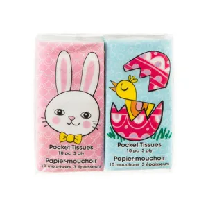 Darice Easter Pocket Facial Tissues: 4 x 4.25 inches, 10 pieces, 2 pack