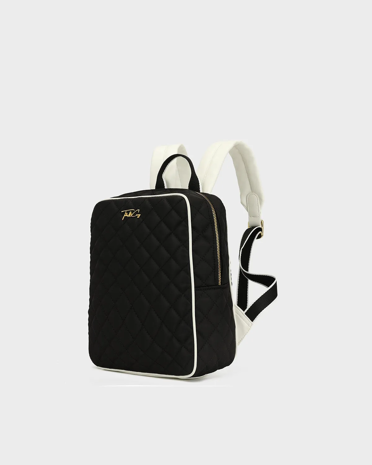 Diamond Stitch Backpack in Black