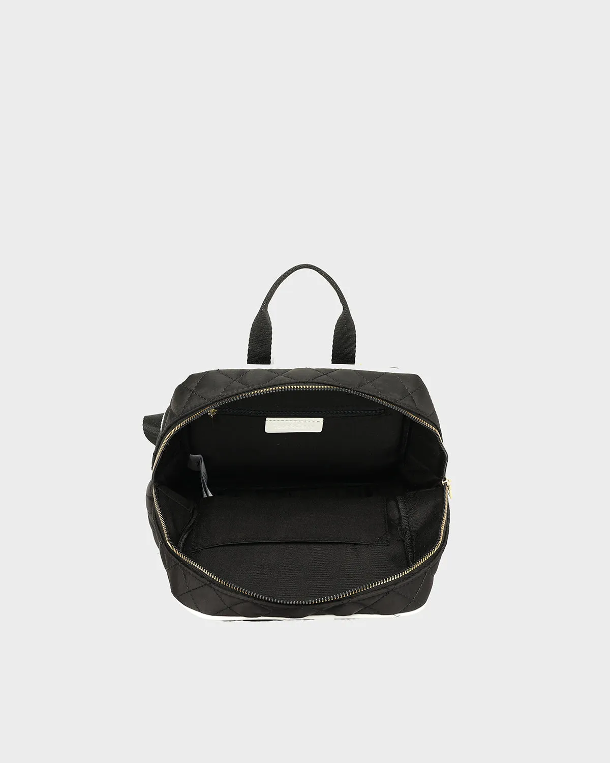 Diamond Stitch Backpack in Black