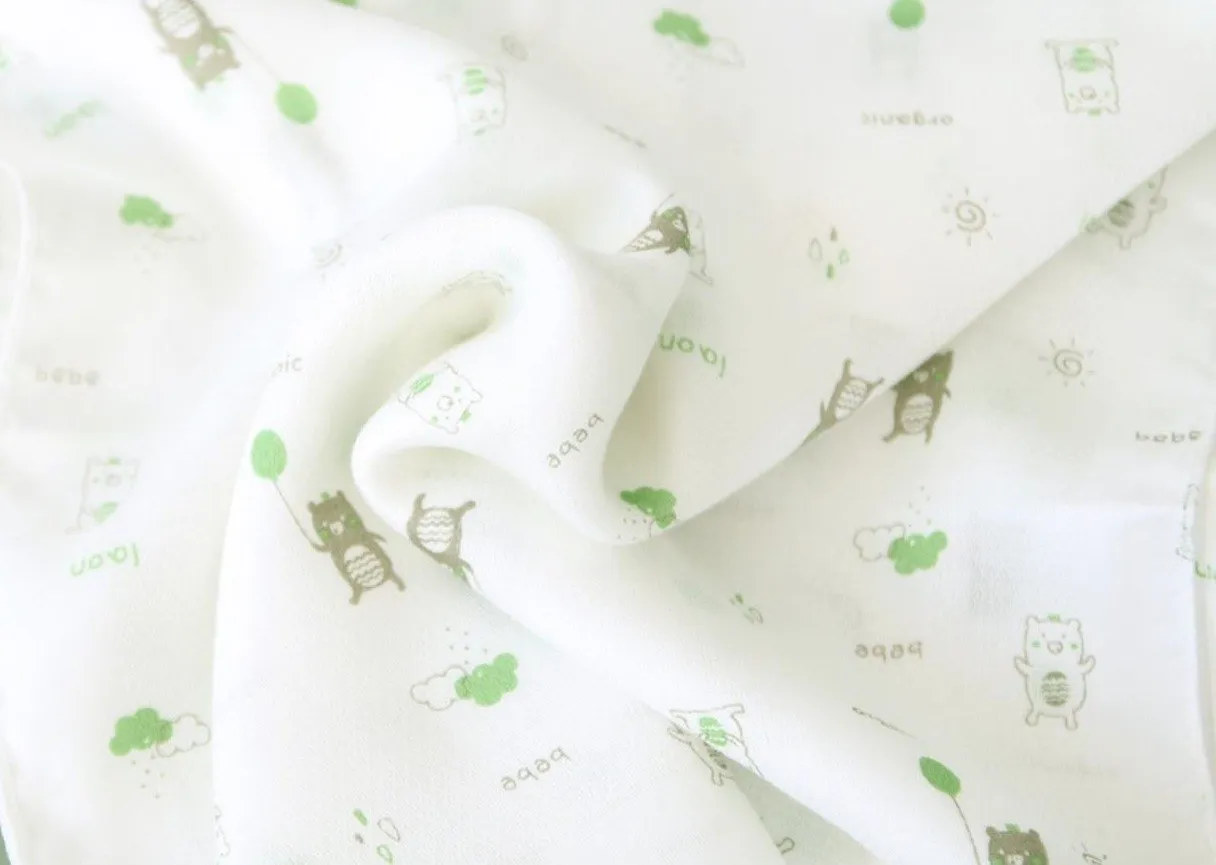 Eco-Friendly Luxury: Bebelaon's 100% Silk Bamboo Bubble Bear Washcloths - 10 Piece Set