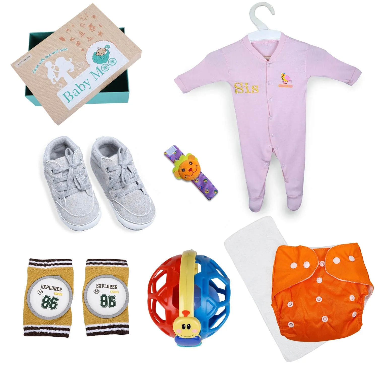 Festive Special Crawling And Growing 6 Pcs Gift Hamper Unisex - Multicolour 3-24M