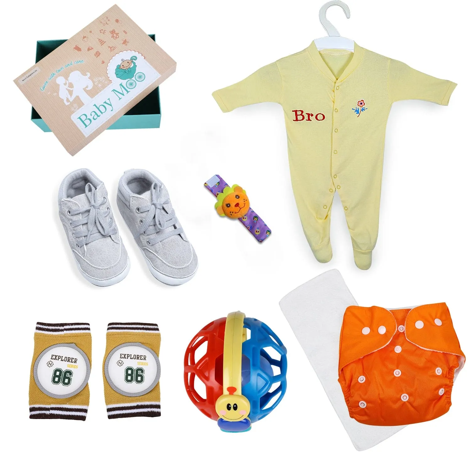 Festive Special Crawling And Growing 6 Pcs Gift Hamper Unisex - Multicolour 3-24M