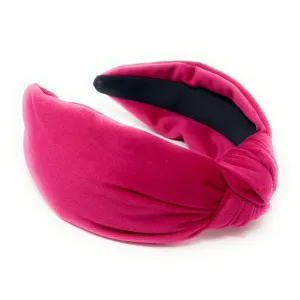 Fuchsia Velour Knot Headband