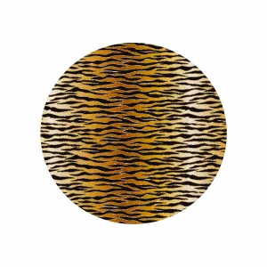 Glitter Gold Animal Print  Circular Micro Fleece Blanket 47"