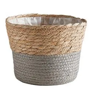 GREY BOTTOM LINED BASKET