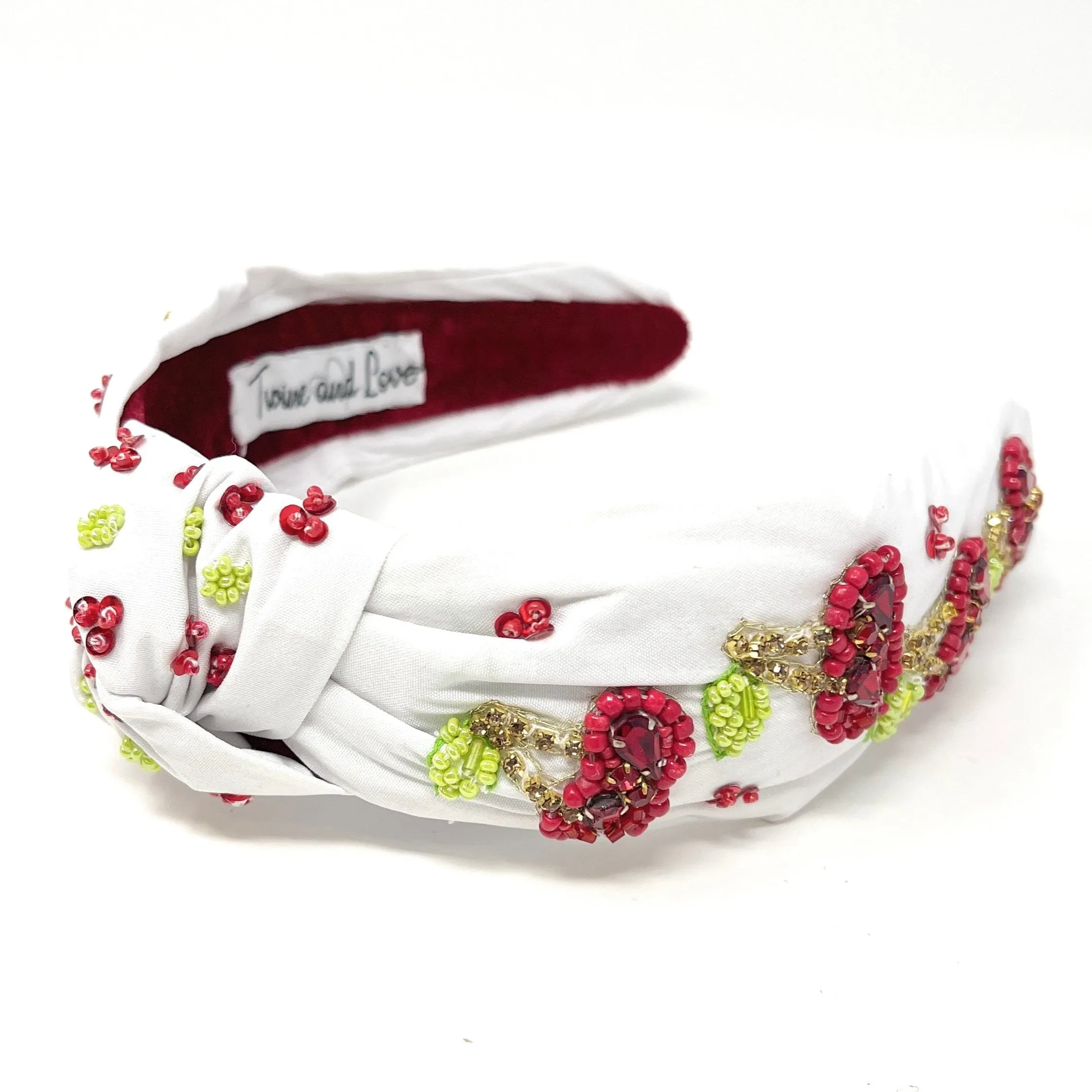 Hand Bead Cherry Knot Headband