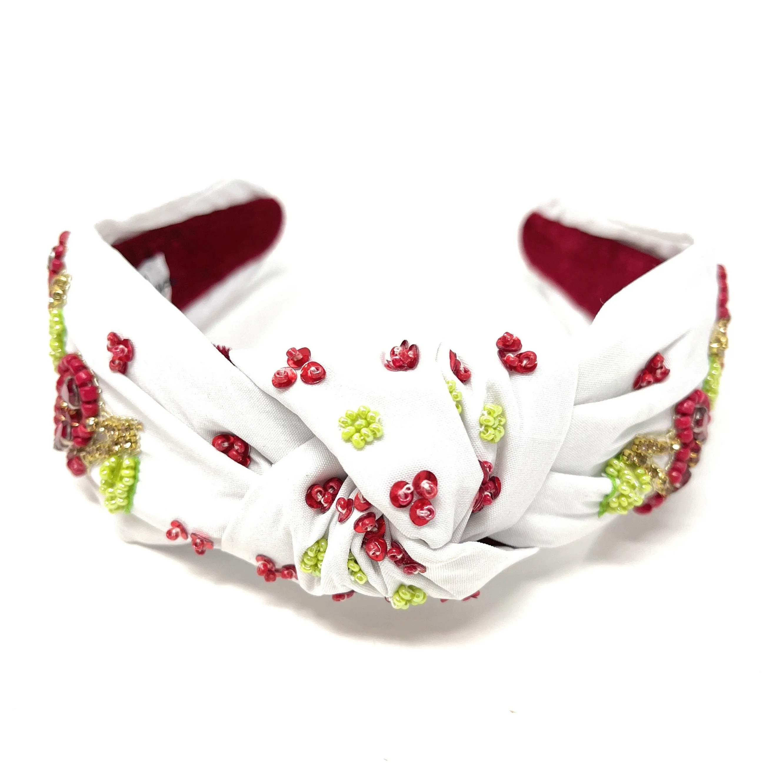 Hand Bead Cherry Knot Headband