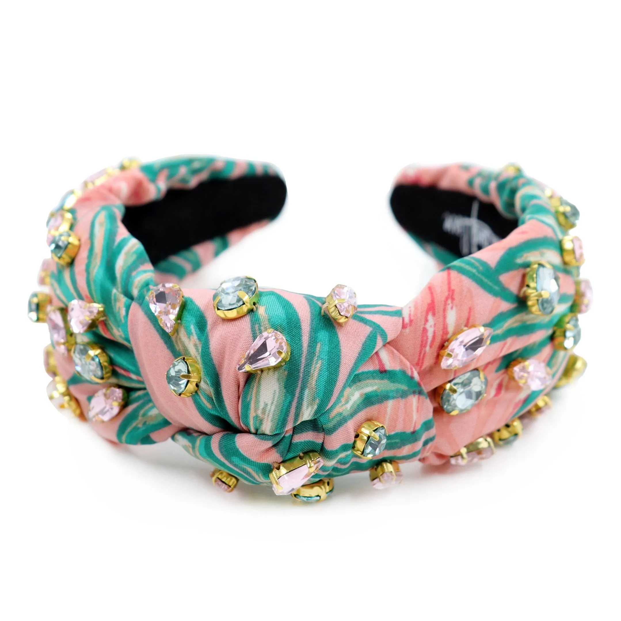 Hand Sewn Tropical Jeweled Knot Headband