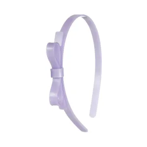 Headband - Thin Bow Purple Satin