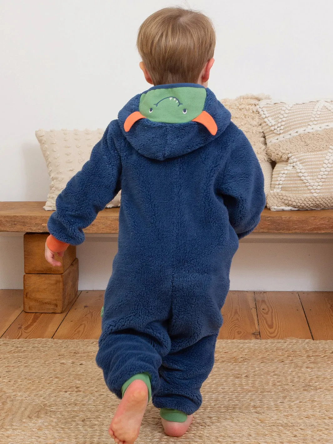 Huggle bub fleece onesie navy