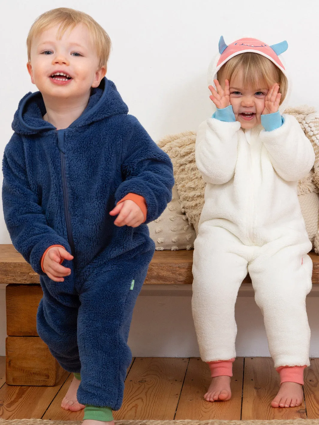 Huggle bub fleece onesie navy