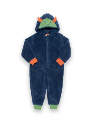 Huggle bub fleece onesie navy