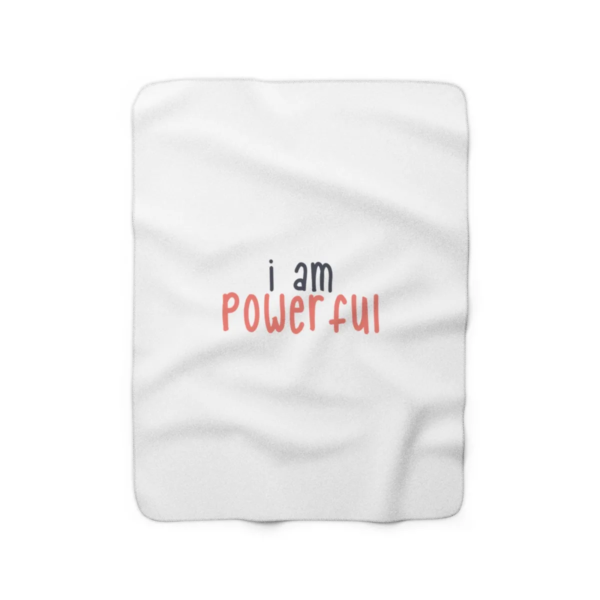 IAC  Home & Livings- Blankets  / Sherpa Fleece Blanket /I am powerful black with coral